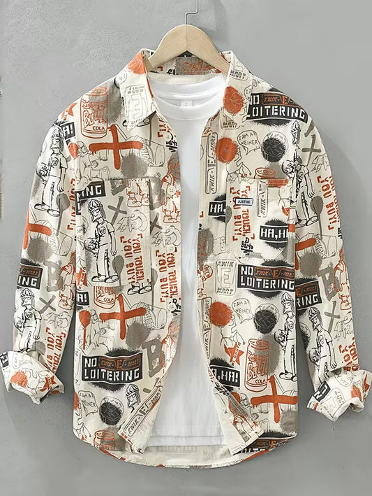 Anoxina White Graffiti Print Shirt