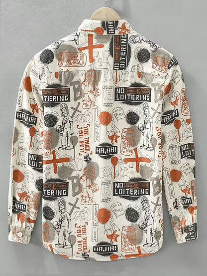 Anoxina White Graffiti Print Shirt