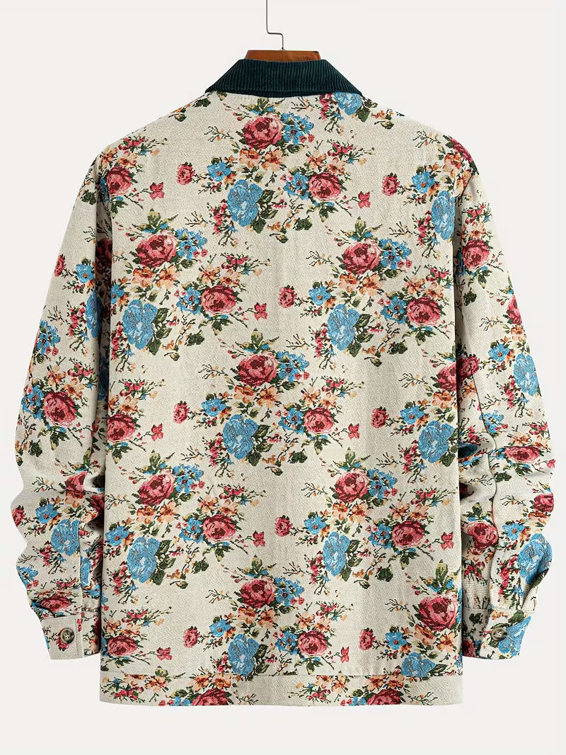 Anoxina Brown Patchwork Print Shirt