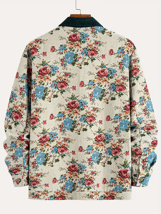 Anoxina Brown Patchwork Print Shirt