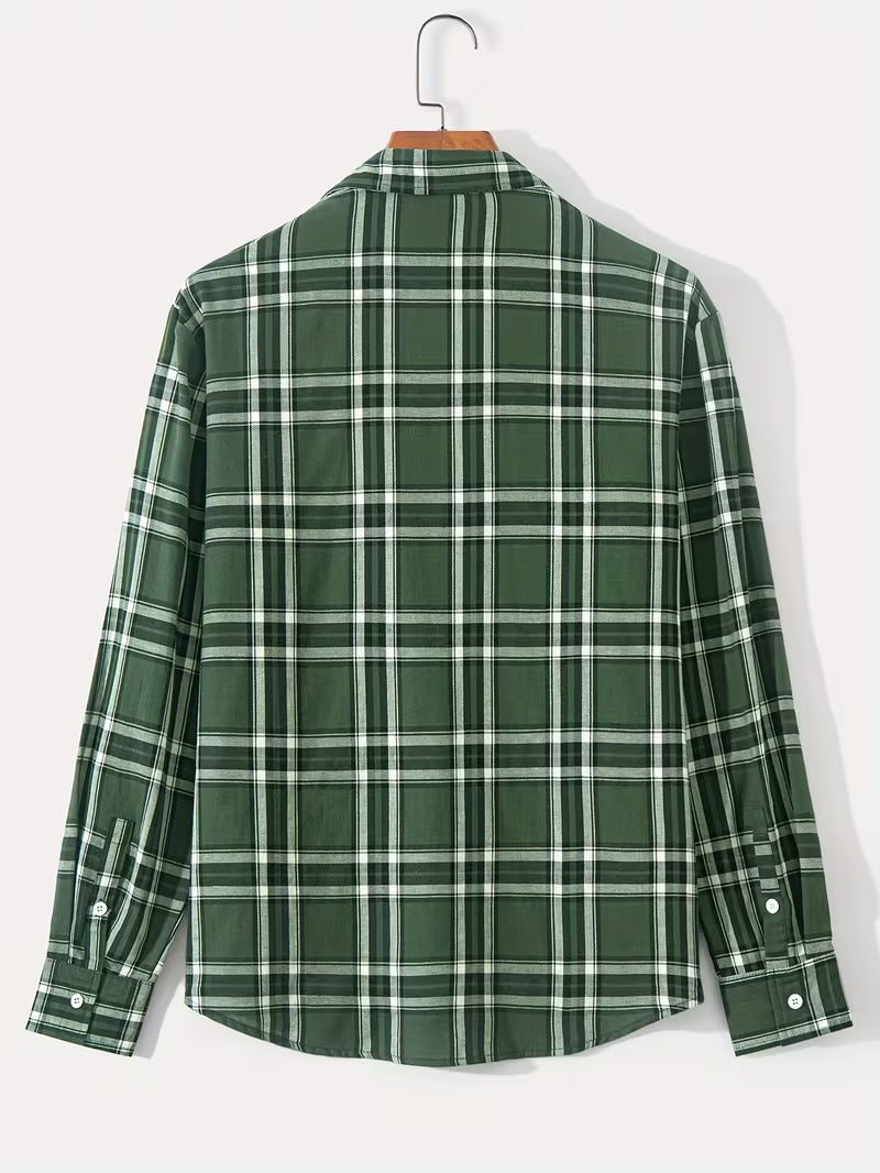 Anoxina Green Plaid Check Men's Full Sleeve Casual Shirt