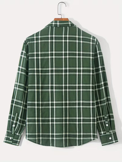 Anoxina Green Plaid Check Men's Full Sleeve Casual Shirt