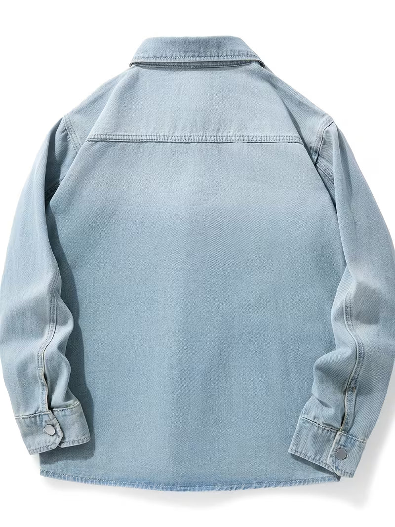 Anoxina Light Blue Denim Men's Full Sleeve Casual Overshirt