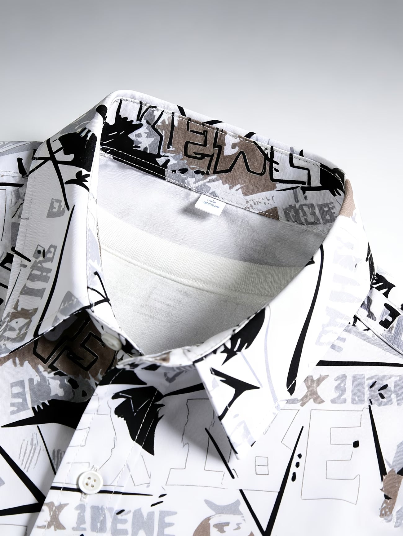 Anoxina White Graphic Print Full Sleeve Shirt