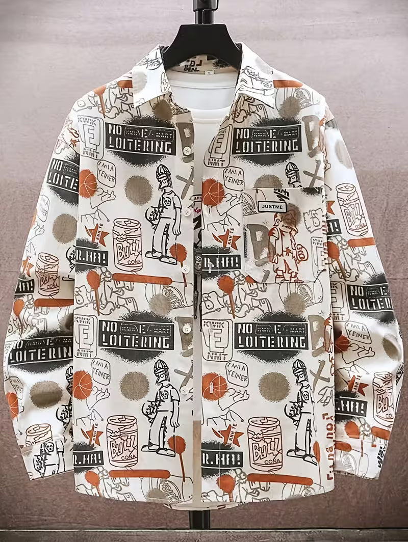 Anoxina White Graffiti Print Shirt