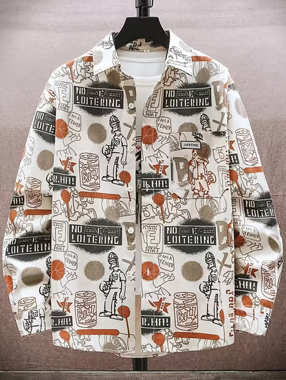 Anoxina White Graffiti Print Shirt