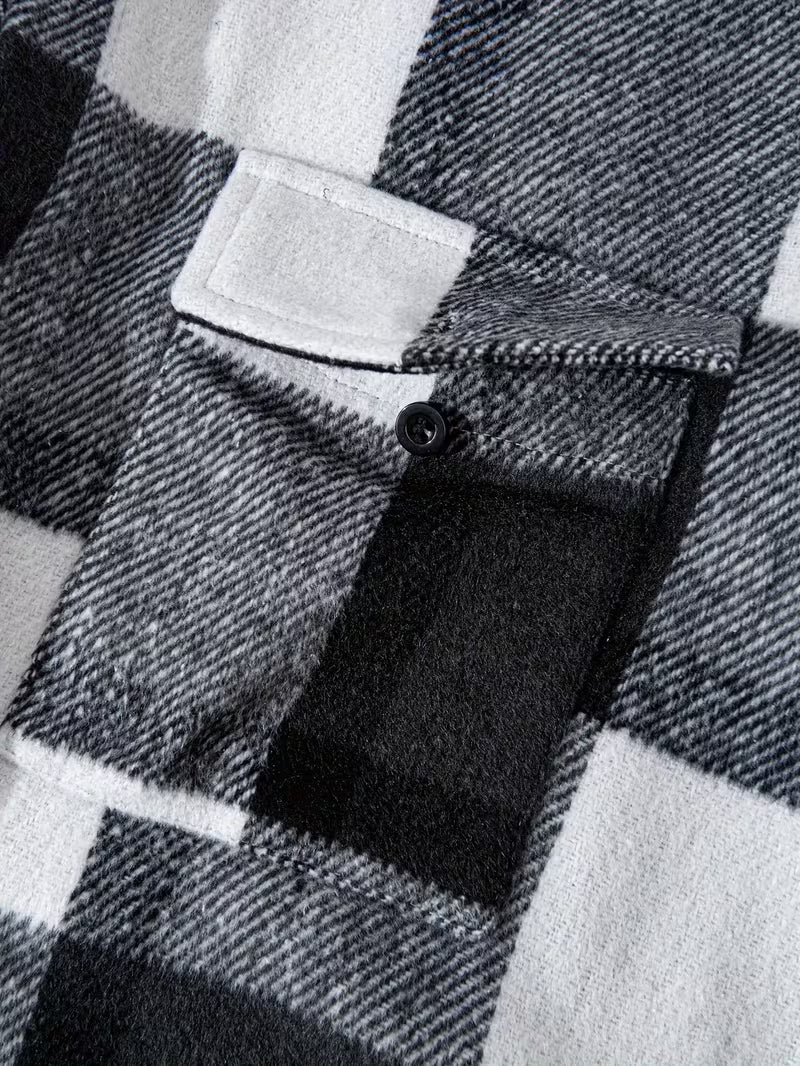 Anoxina Black & White Plaid Check Men's Full Sleeve Casual Shirt