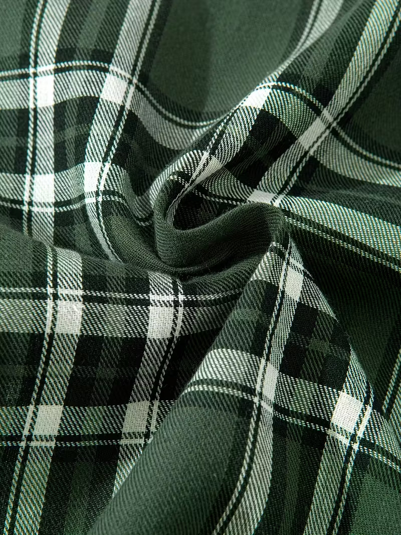 Anoxina Green Plaid Check Men's Full Sleeve Casual Shirt
