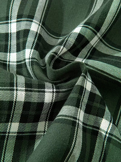 Anoxina Green Plaid Check Men's Full Sleeve Casual Shirt