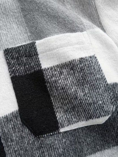 Anoxina Grey & White Buffalo Check Men's Full Sleeve Casual Shirt