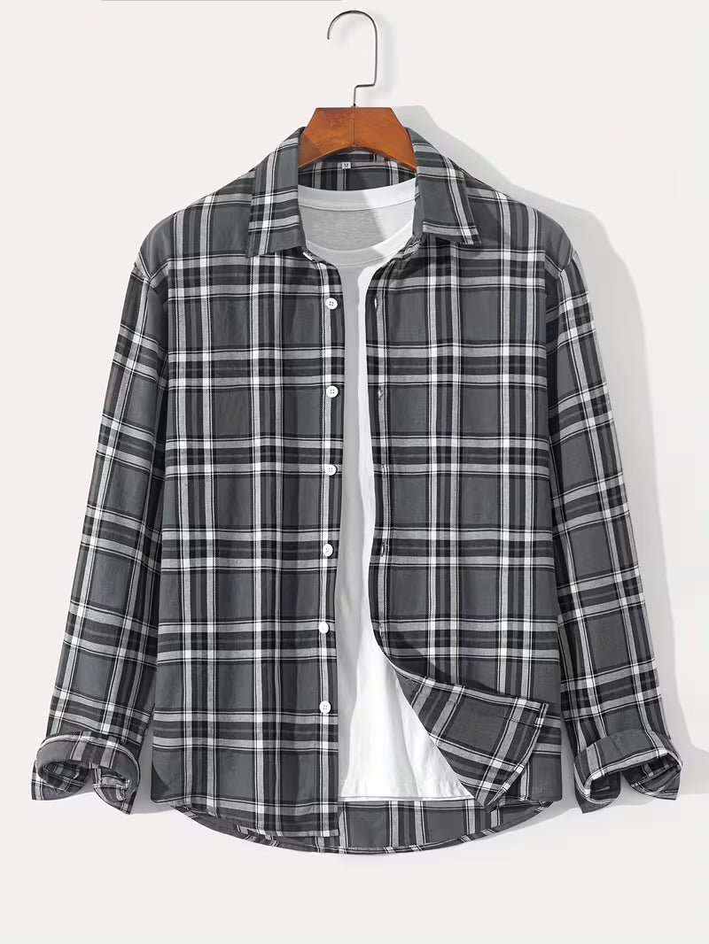 Anoxina Green Plaid Check Men's Full Sleeve Casual Shirt