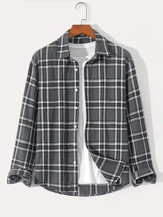 Anoxina Green Plaid Check Men's Full Sleeve Casual Shirt