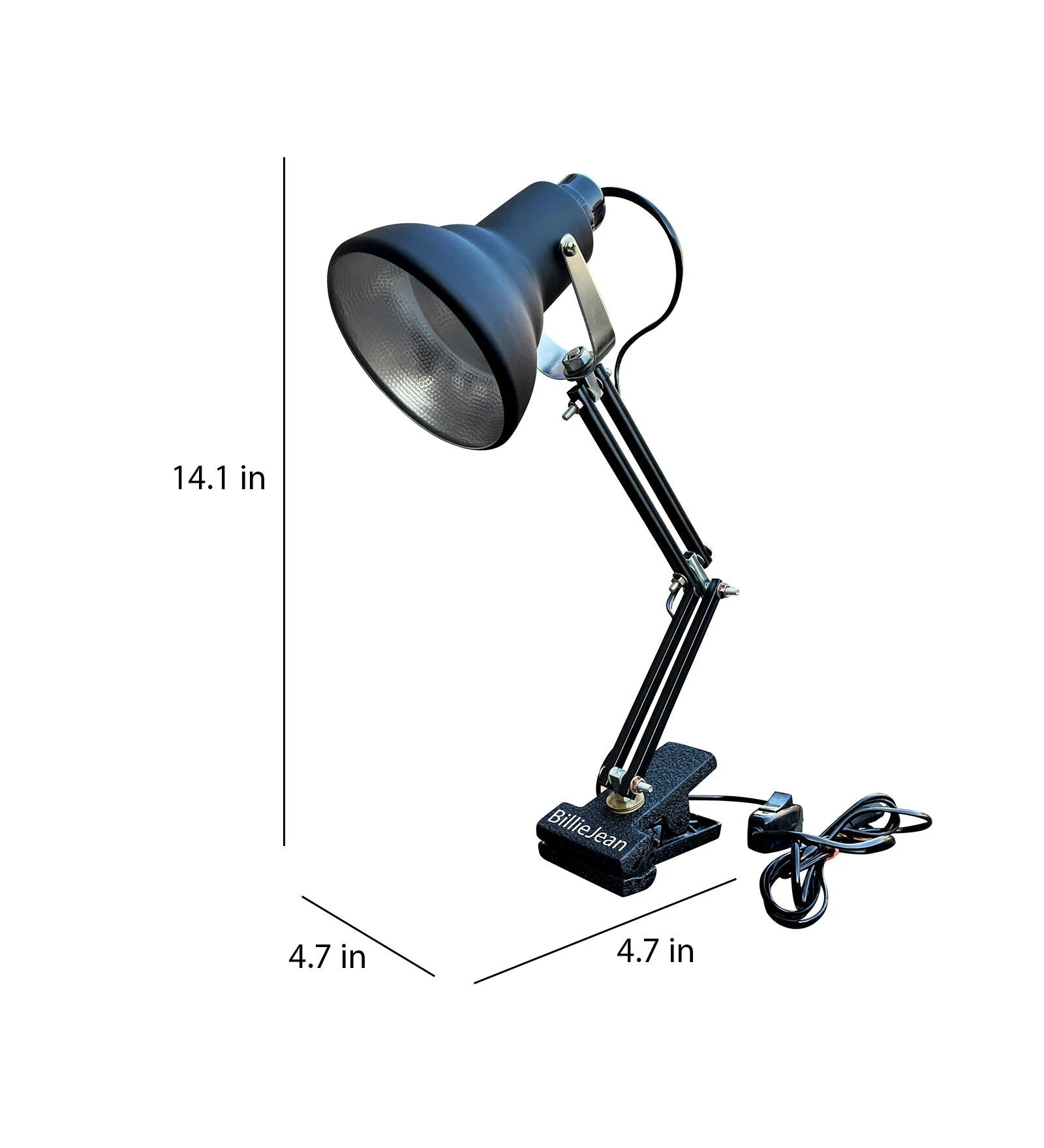 Pixar Style Adjustable Black Desk Lamp – Clip-On Study & Reading Lamp for Office & Home
