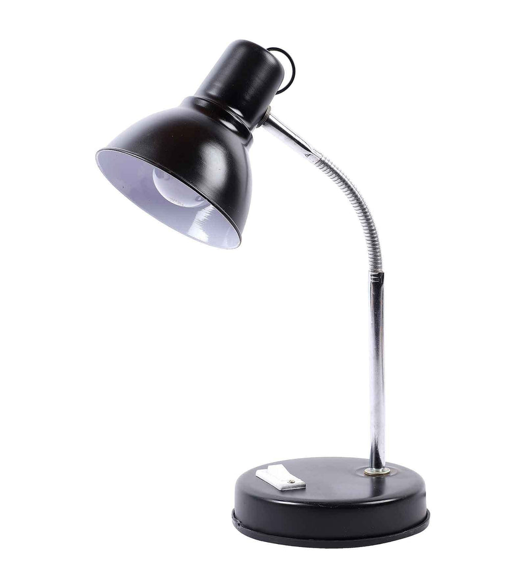Black Steel Adjustable Study Lamp – Metal Shade Desk Lamp for Study, Office & Reading