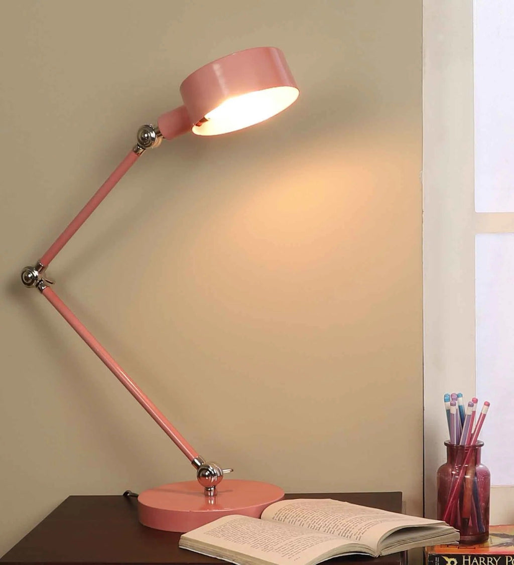 Matte Pink Adjustable Study Lamp – Modern Desk Lamp for Study, Reading & Home Décor